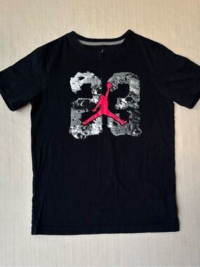 Jordan Black Tee with Hot Pink Jumpman Graphic